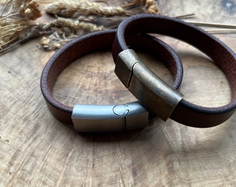 Boyfriend Gift Anniversary Gift For Husband Hidden Message Bracelet for Men Gifts for Him Personalized Unique Gift Leather Bracelet Custom