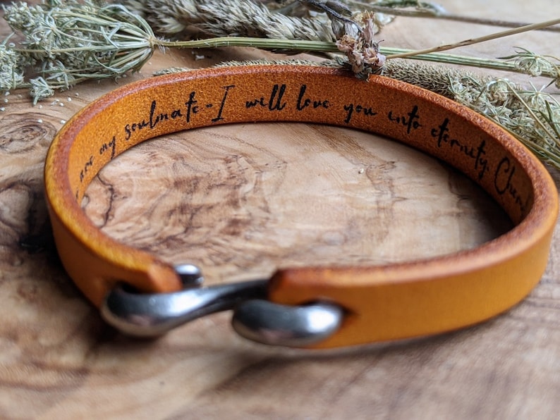 Secret Message Bracelet, Hidden Message, Personalised Real Leather Bracelet, Personalised Gift for Him, Gift for Her, Gift for Boyfriend image 2