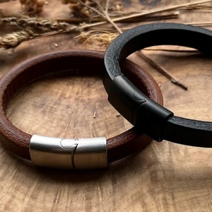 Armband geheime boodschap, verborgen boodschap, gepersonaliseerde armband van echt leer, gepersonaliseerd cadeau voor hem, cadeau voor haar, cadeau voor vriend