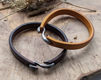 Bracelets en cuir véritable personnalisés pour couples (paire), cadeau personnalisé pour lui et elle, cadeau pour petite amie - assorti