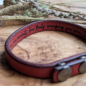 Secret Message Bracelet, Hidden Message, Personalised Real Leather Bracelet, Personalised Gift for Him, Gift for Her, Gift for Boyfriend
