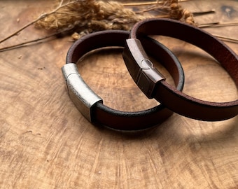 Boyfriend Gift Anniversary Gift For Husband Hidden Message Bracelet for Men Gifts for Him Personalized Unique Gift Leather Bracelet Custom