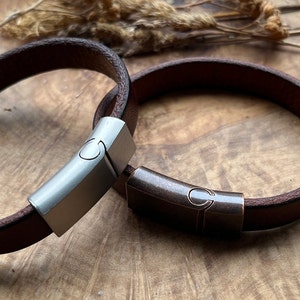 Regalo para novio, regalo de aniversario para esposo, pulsera con mensaje oculto para hombres, regalos para él, regalo único personalizado, pulsera de cuero personalizada