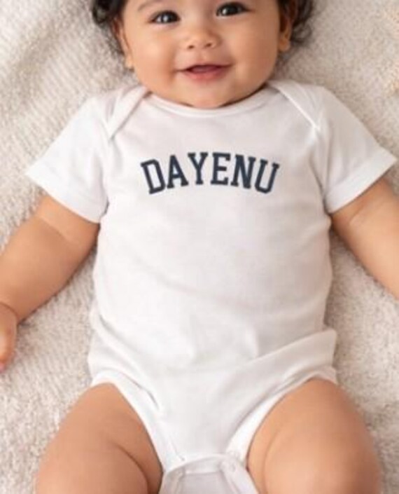 Dayenu Baby Bodysuit, Modern Passover Seder Outfit