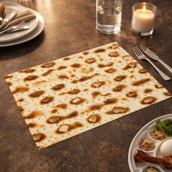 Matzah Cover for Passover | Fabric Matzah Cover | Modern Judaica Seder Table Decor | Pesach Table Linen