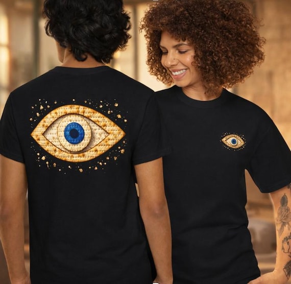 Matzah Evil Eye Passover Shirt for Women, Jewish Holiday Tee, Modern Judaica T Shirt, Jewish Mom Gift, Seder Outfit