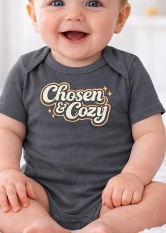 Chosen & Cozy Passover Pasach Infant Bodysuit | Retro Script Baby Onesie