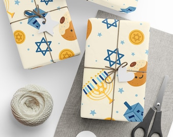 Hanukkah-Geschenkpapier, moderne Jejuda-Geschenkpapier, umweltfreundlich