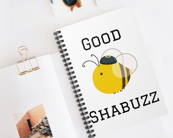 Good Shabbos Bee Spiral Notebook, Jewish Gift