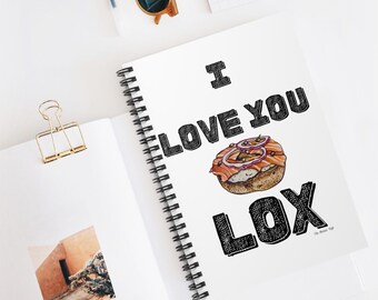 I Love You Lox Spiral Notebook, Jewish Humor Gift