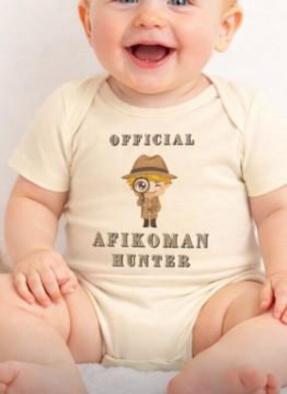 Official Afikoman hunter baby body suit