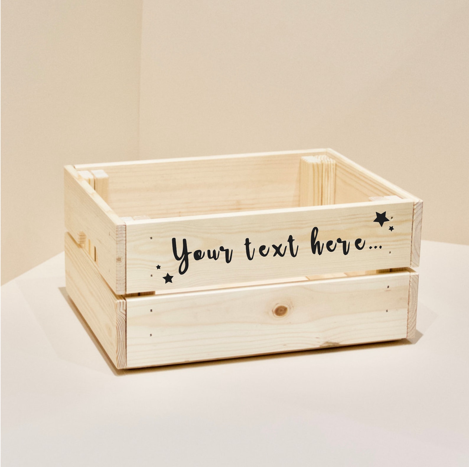 Personalised Wooden Crate Box Pale Wood Custom Gift Etsy UK