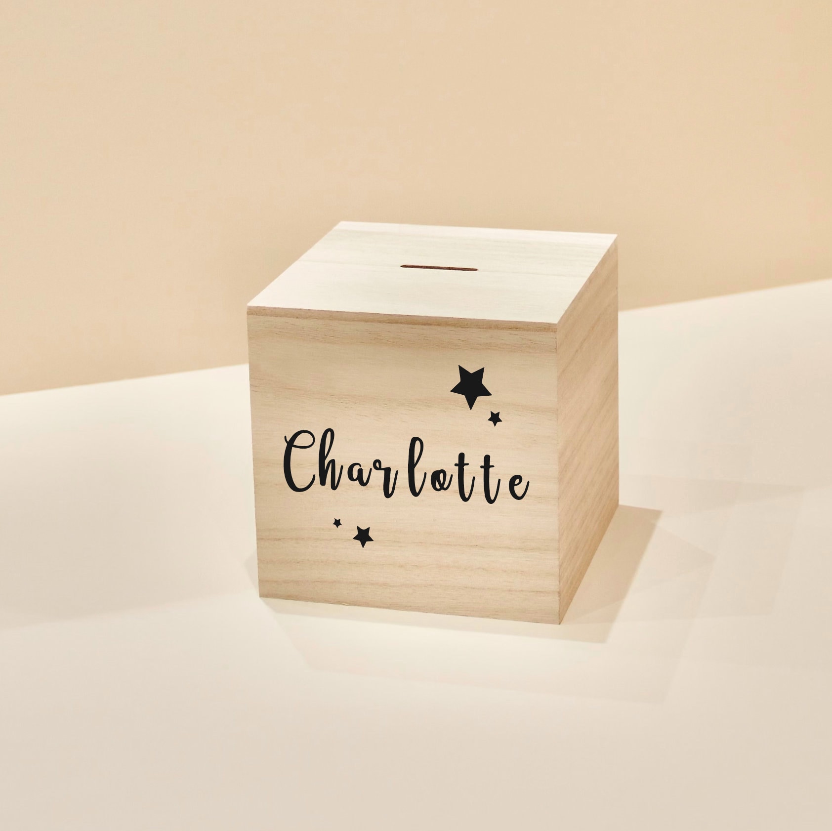 Personalised Luxury Money Box Pale Wood Custom Gift Etsy UK