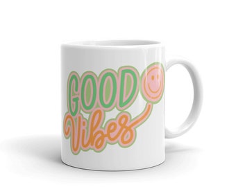 Good Vibes White glossy mug