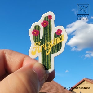 Mini AZ Cactus Die Cut Sticker