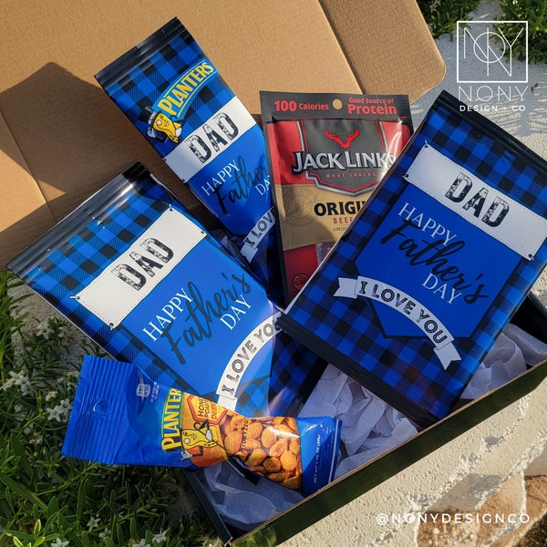 Father's Day Treat Box | Dad Gift Box | Treat Box for Him | Snack Pack | Chips, Beef Jerky & Nuts | Dad Must Haves | Dad Established