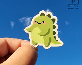 Baby Dino Die Cut Vinyl Sticker: Waterproof Laptop Decal