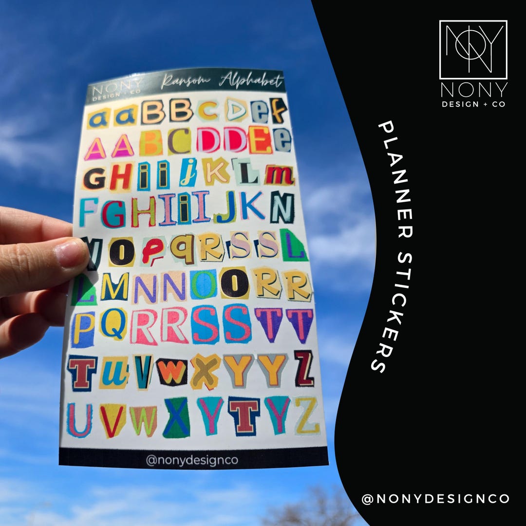 Ransom ABC Alphabet Stickers Glossy Journal Stickers | Planner Sticker ...