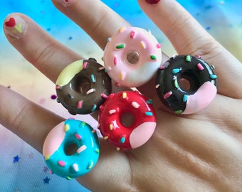 Colourful donut rings