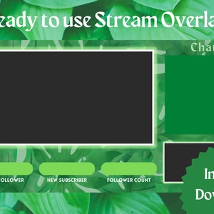 Greenery Green Leafy Cottage core Vine Themed Stream Overlay Streamer Overlay Twitch Overlay
