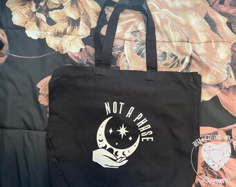 Moon Phase Gothic Shopping Bag Tote Bag Large Canvas Bag - Not A phase