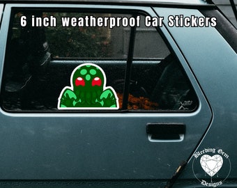 Cute Cthulu Baby Cthulu Sea Monster Cryptid Urban Legend Cthulu 6 inch Weatherproof Car Sticker