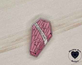 Lol Literally Dead Pink Pastel Goth Acrylic Pin