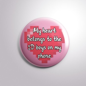 Anime boy lover button pin 2.25 inches