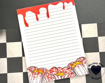 Bloody Halloween Scary Horror Lover Gothic Goth Aesthetic Cute Flower Stationary Notepad