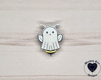Boo Bee Ghost Bee Acrylic Pin