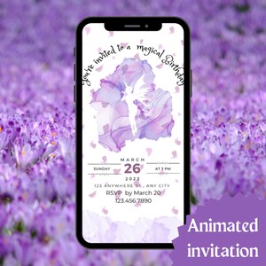 DIGITAL DOWNLOAD ONLY Customized Animated Fairy Garden Fairytale Child Birthday Party