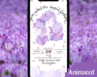 DIGITAL DOWNLOAD ONLY Customized Animated Fairy Garden Fairytale Child Birthday Party