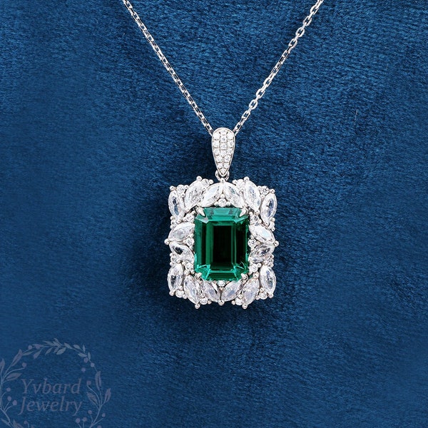 Shop Gold Emerald Pendant Online Etsy