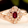 811mm Emerald Cut Lab Created Ruby Ring Solid 14K/18K Yellow Gold ...