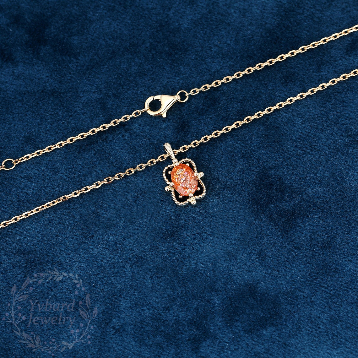 Pendentif Vintage En Pierre De Soleil - Bijou Ancien Occasion - Origine France