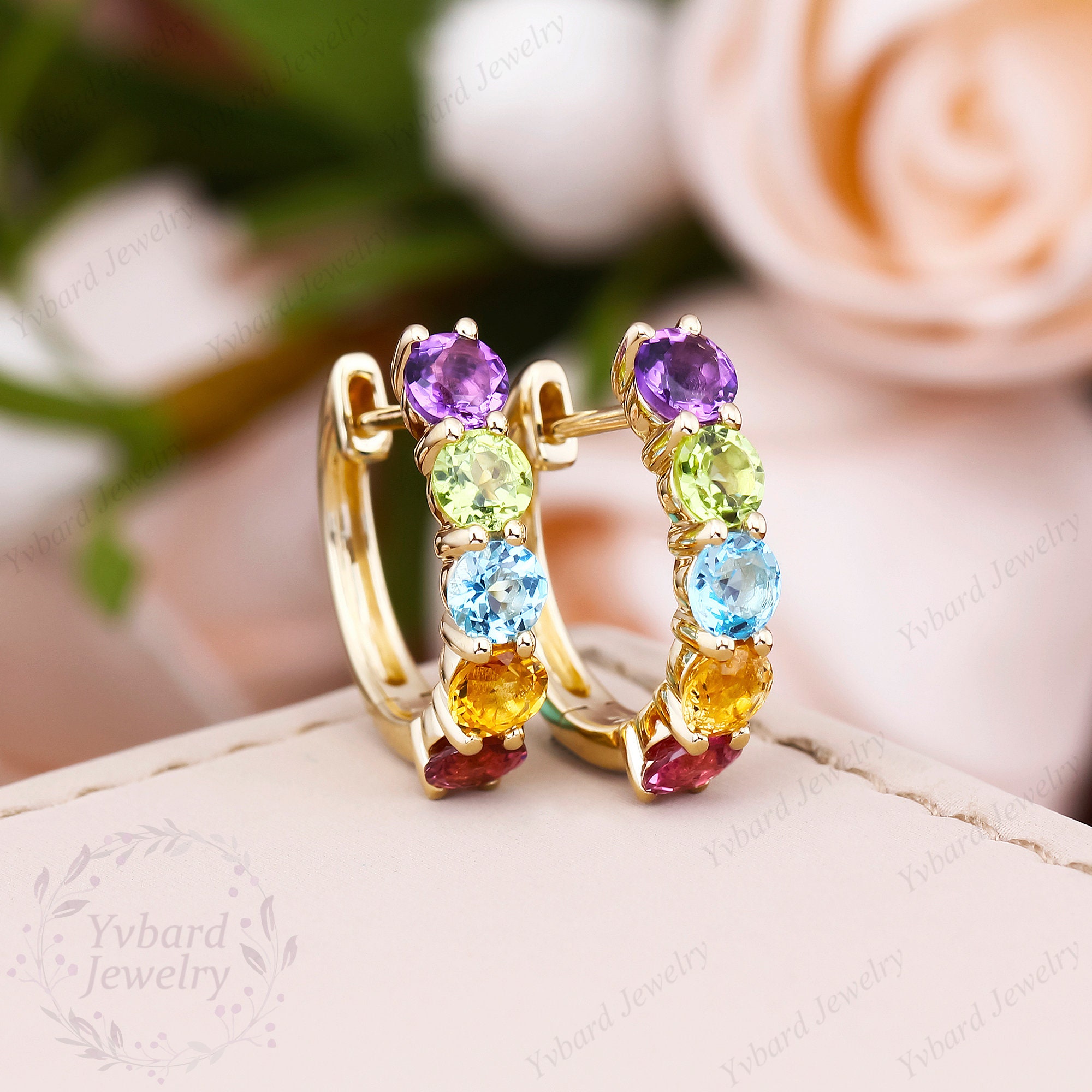 Orecchini A Cerchio Technibond In Argento Placcato Oro 14k Con