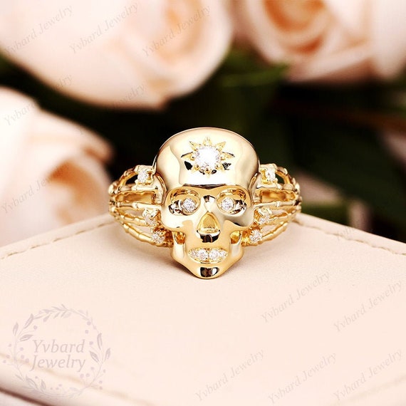 10k gold sale skull ring