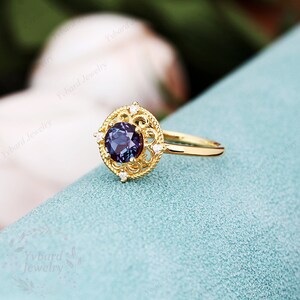 Vintage Alexandrite Engagement Ring 14k/10k Gold Wedding Ring - Etsy