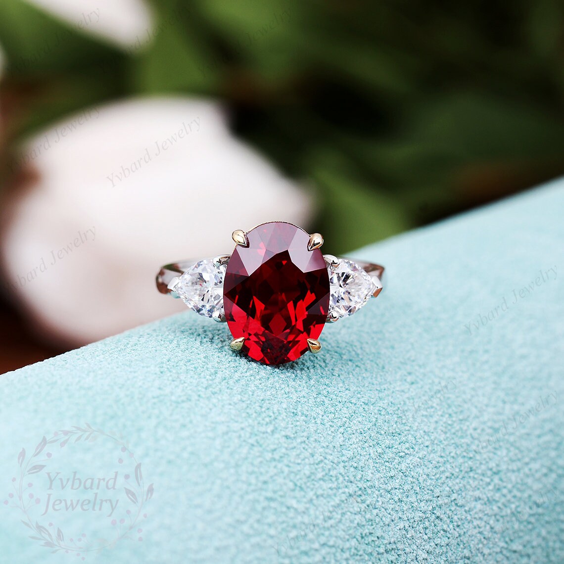 912mm Lab Created Ruby Engagement Ring Solid Gold Ruby Ring Etsy