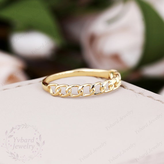 Chain Initial Stacking Ring – RW Fine Jewelry