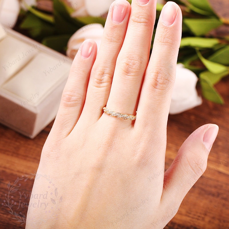Moissanite Full Eternity Wedding Band Solid 14K Yellow Gold Anniversary ...