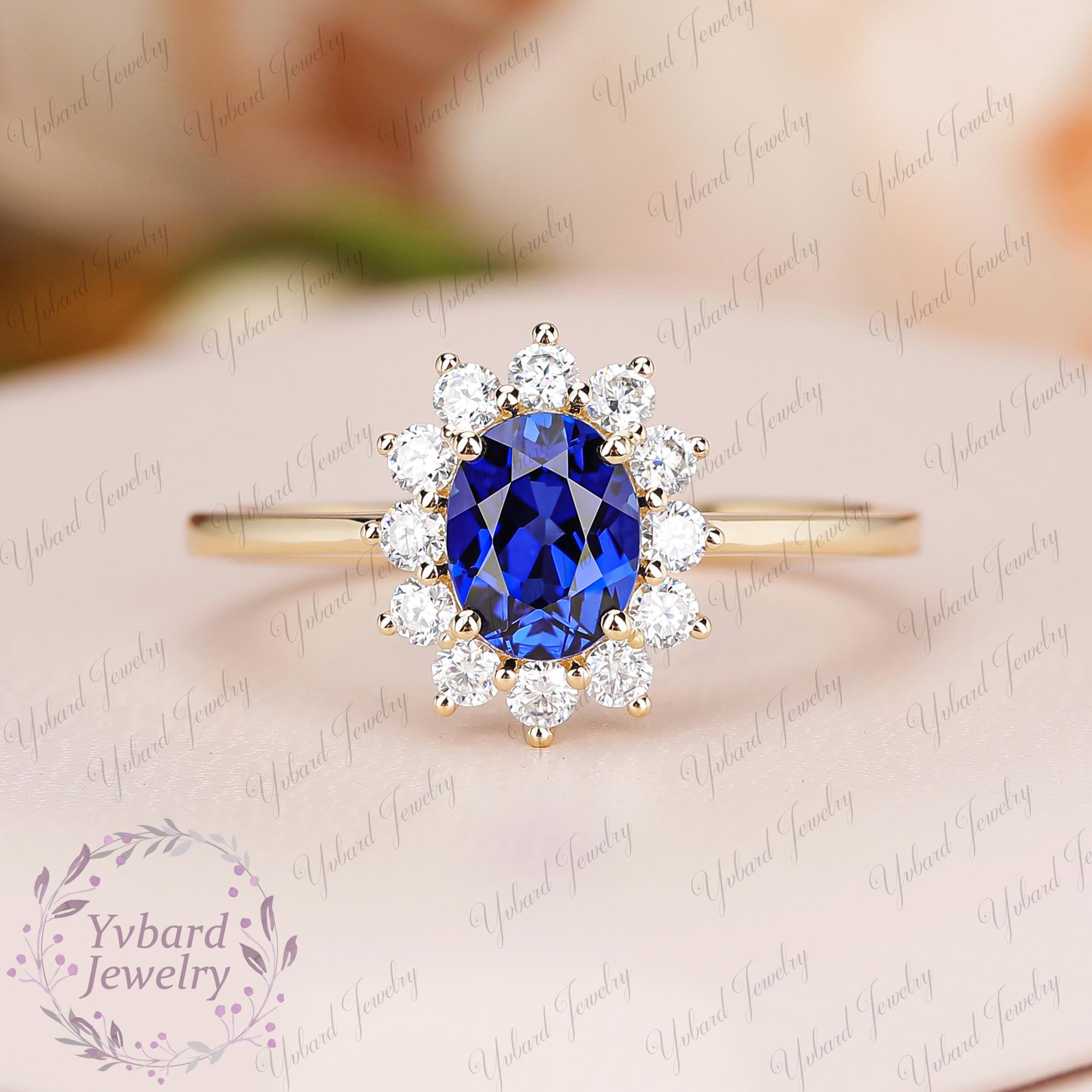 2.20ct Oval Cut Snowdrift Natural Blue Sapphire Engagement  😍Dark Blue Oval Cut Fashion Rings for Women, F125 main image 1