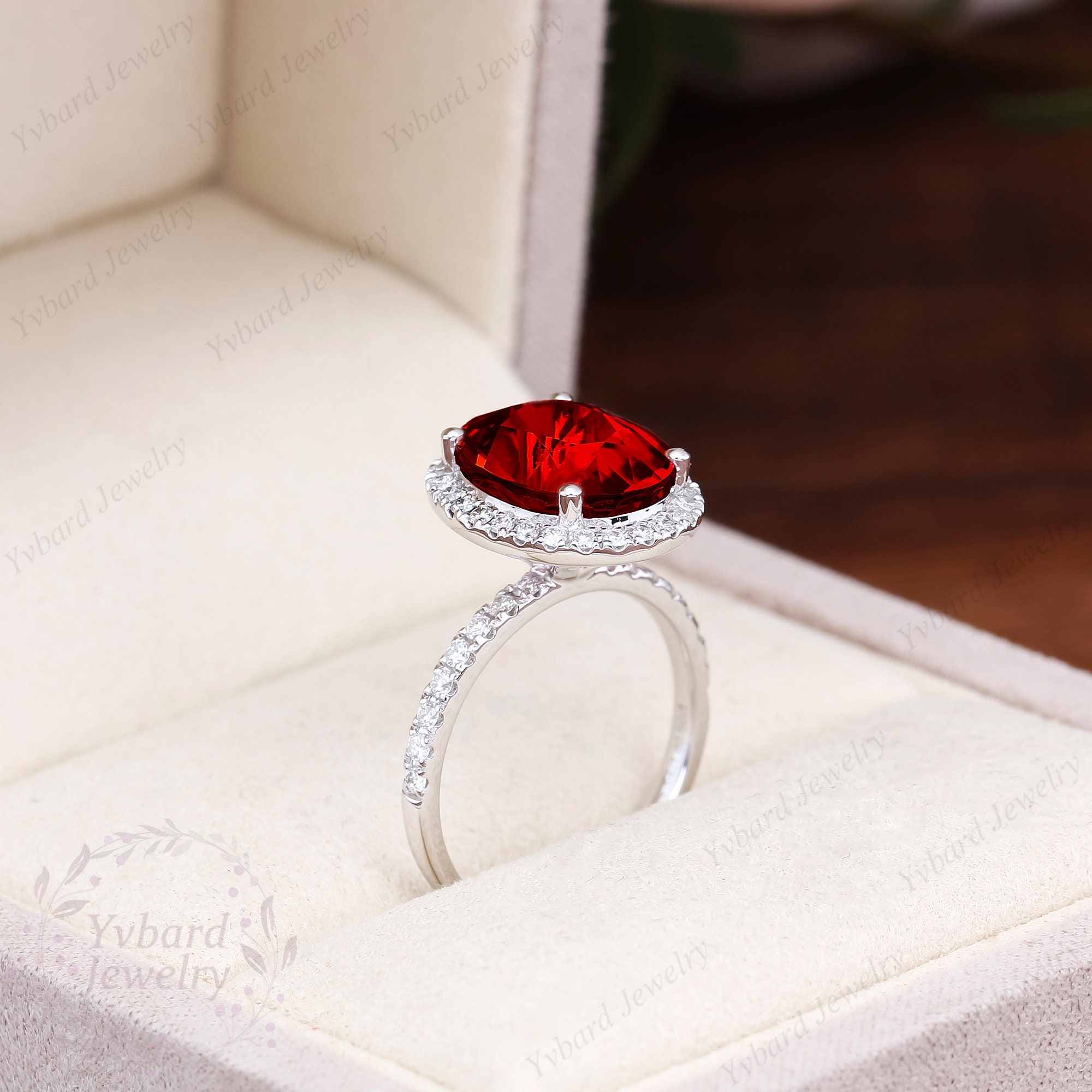 k18リング 赤いオーバルカット 赤色オーバルカットリングK18