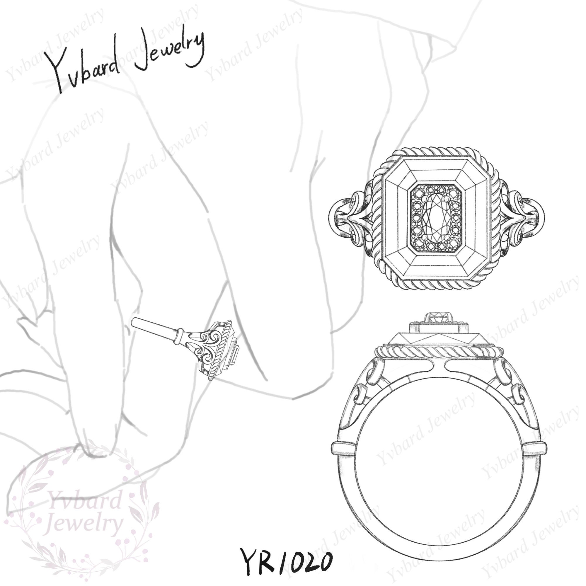 Premium Vector | Captivating artistic sketch design for solitaire rings  illustration
