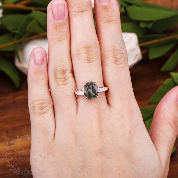 Moss Agate Three-stone Cuff Bracelet 14k Gold-plated Silver Moss Agate Three-stone Cuff Bracelet 14k Gold-plated Silver