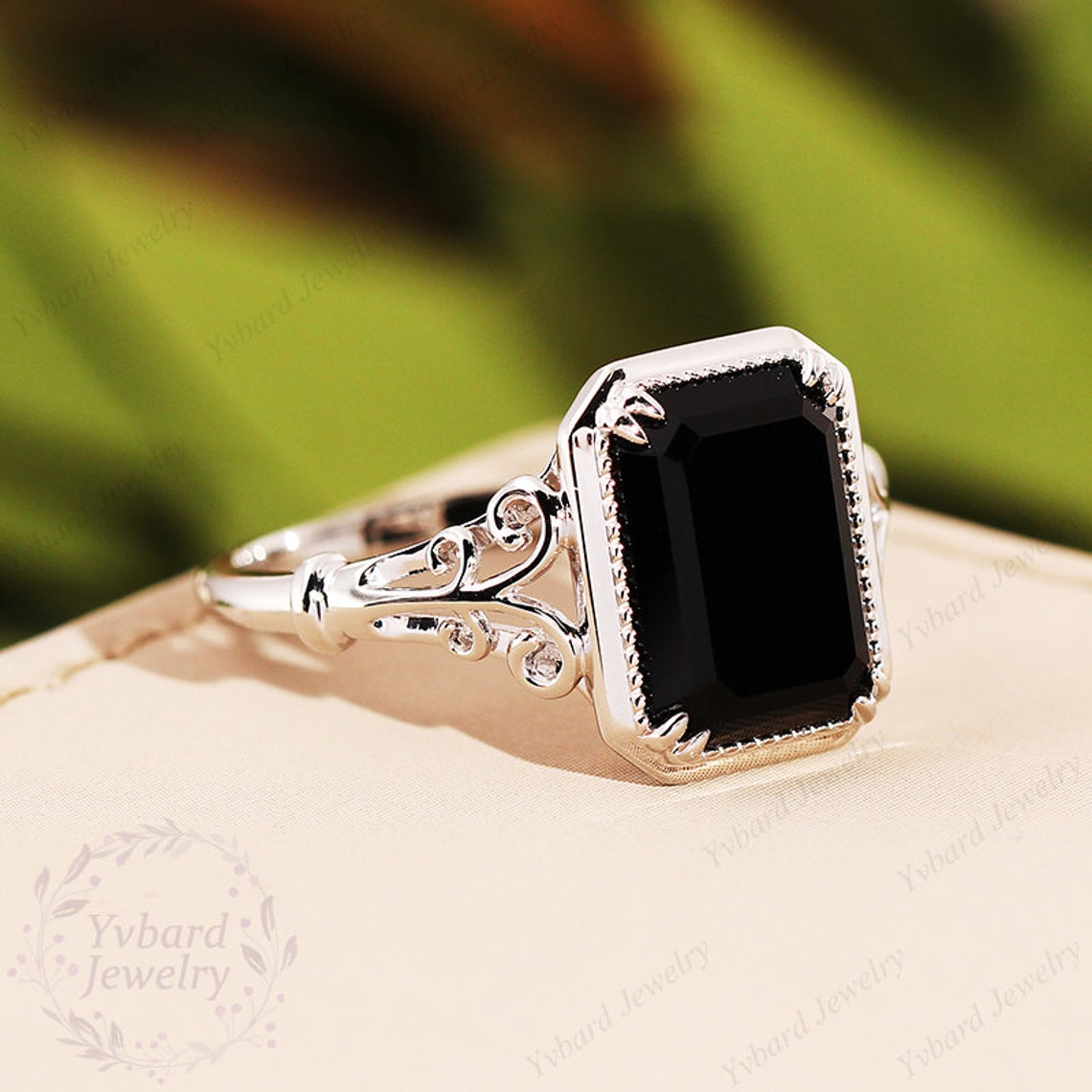 emerald cut black onyx engagement ring emerald cut black onyx engagement ring