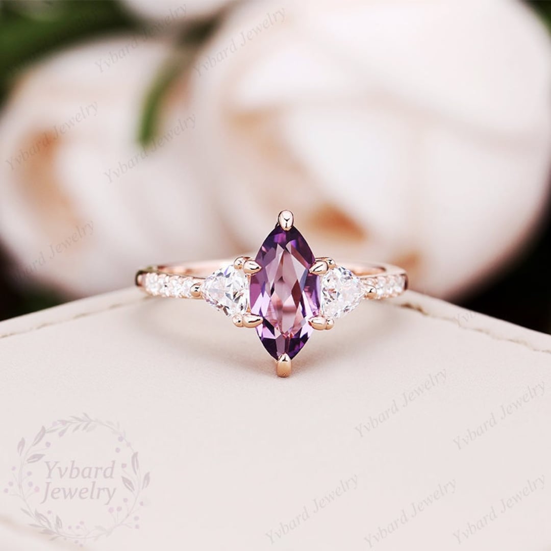Amethyst marquise cut best sale rings