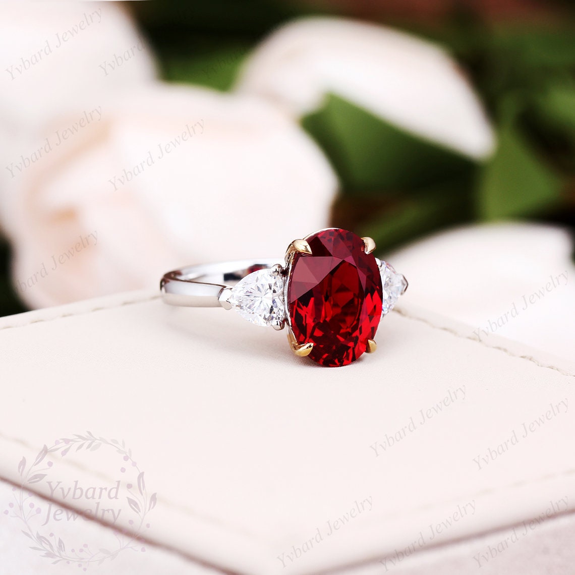 912mm Lab Created Ruby Engagement Ring Solid Gold Ruby Ring Etsy