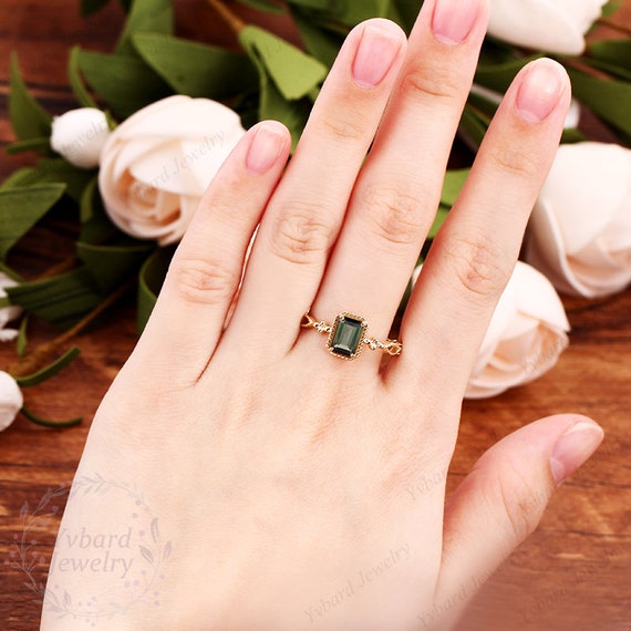 Emerald cut tourmaline best sale