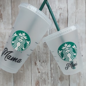MINI AND MAMA Personalised Starbucks Cup | Mum And Toddler Gift | Birthday Starbucks Lover Gift | Reusable Venti 16oz 24oz Tumbler